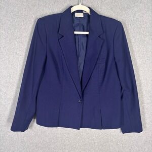 VTG Donaldsons Blazer Size 14 Navy Old Money Retro Glam Minimal Twee Academia **
